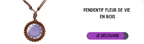 Fleur de vie en bois pendentif