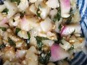 Salade d'aubergines marinées l'ail citron