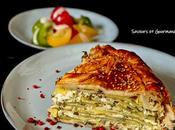 Tourte pommes terre fromage herbes d’Ottolenghi. Cheesy potato herb slab pie.