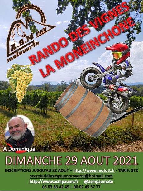 Rando des Vignes "la Moneinchonne&quot; de l'ASM Pau moto verte le 29 aout 2021 à Monein