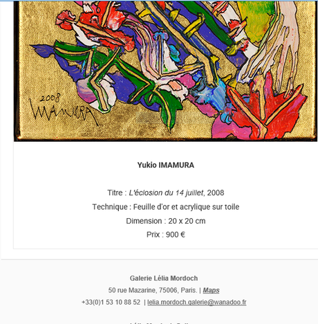 Galerie Lélia Mordoch   une œuvre de Yukio IMAMURA