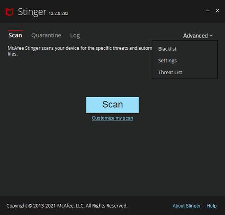 McAfee Stinger - analyseur antivirus autonome