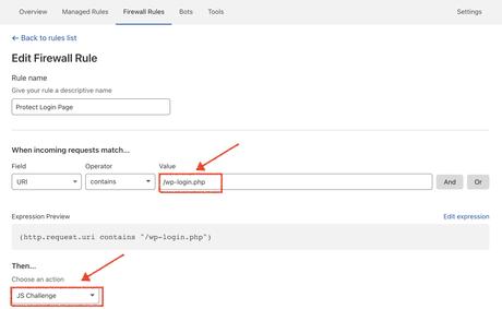 Comment et pourquoi utiliser les services CDN pour WordPress : un guide complet Protéger la règle de pare-feu de la page de connexion.