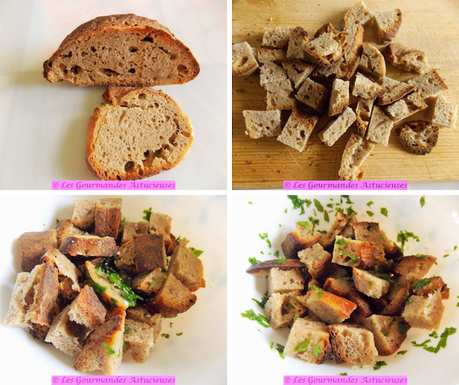 Croûtons originaux sur salade de pâtes (Vegan) Croûtons originaux sur salade de pâtes (Vegan)