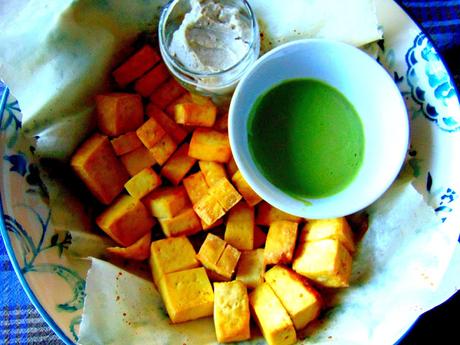 2 trempettes pour cubes de tofu à l'apéro (ou pas à l'apéro!)