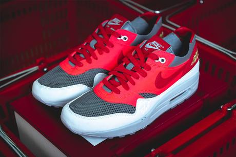 La CLOT x Nike Air Max 1 K.O.D. Solar Red se dévoile en détail