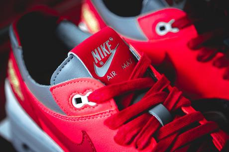 La CLOT x Nike Air Max 1 K.O.D. Solar Red se dévoile en détail
