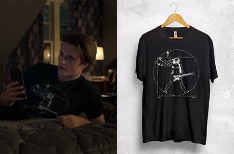 Love, Victor : Vitruvian guitarist print t-shirt for Benji in S2E06
