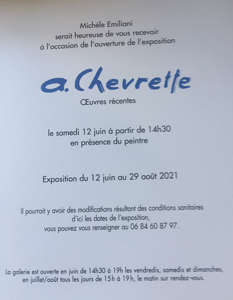 Galerie –  S.   Emiliani à Dieulefit en Drôme Provençale. exposition A . Chevrette jusqu’au 29 Août 2021 -Au 1er étage  YaNn Perrier .
