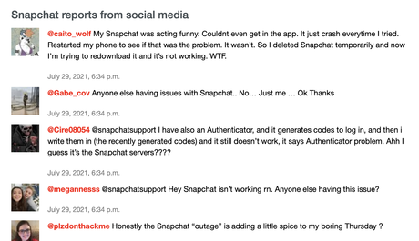 Snapchat est en panne pour certains utilisateurs américains Un jeudi épicé !