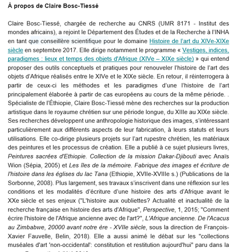 I N HA « Afrique en musée » une série d’articles qui identifie et retrace l’histoire d’objets africains dans les collections publiques françaises