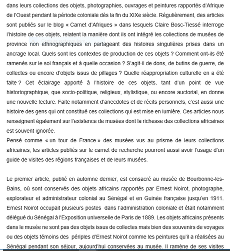 I N HA « Afrique en musée » une série d’articles qui identifie et retrace l’histoire d’objets africains dans les collections publiques françaises