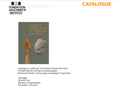 Institut Giacometti « Giacometti et l’Egypte antique …. jusqu’au 10/10/2021 Institut Giacometti « Giacometti et l’Egypte antique …. jusqu’au 10/10/2021