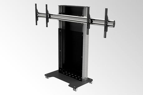 Les avantages du double écran dans les salles de réunion Audipack VCF-SL : un trolley double écran pour la visioconférence et la téléprésence