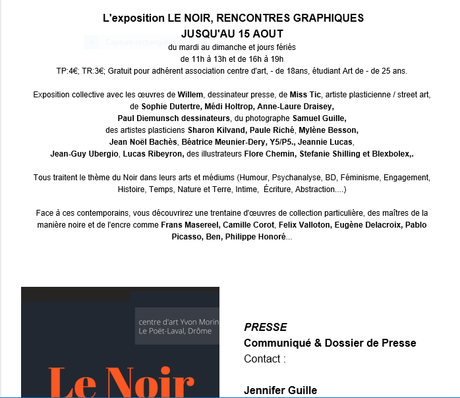 Centre d’Art Yvon MORIN (Drôme Provençale)  des concerts en Août et une exposition…
