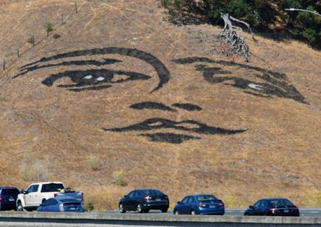 Le visage apparaît sur la colline le long de la route 101