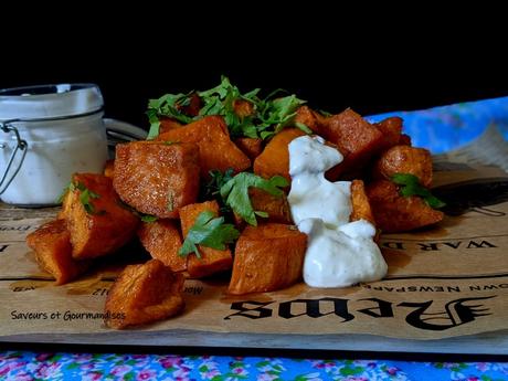 Patate douce rôtie, sauce à la citronnelle d'Ottolenghi.