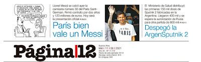 « Paris vaut bien un Messi » : qui pouvait la faire, sinon Página/12 ? [ici]