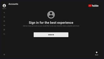 Compte de connexion Youtube android tv