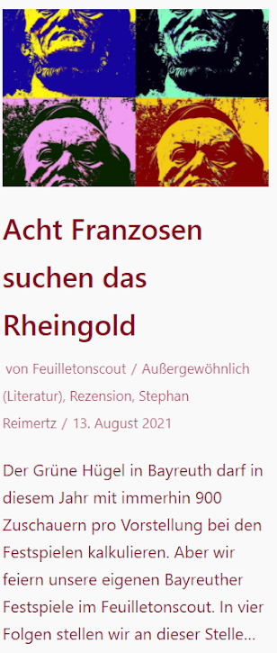 Acht Franzosen suchen das Rheingold / Les Voyageurs de l'Or du Rhin — Eine Rezension von Stephan Reimertz auf Feuilletonscout
