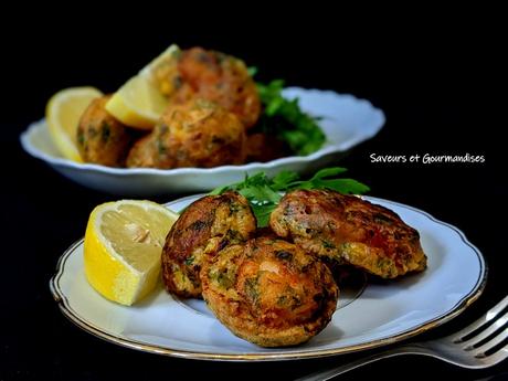 Beignets de maïs aux crevettes.