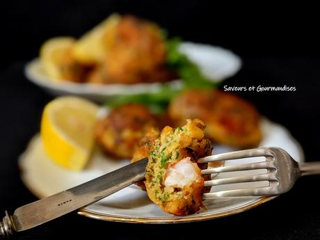 Beignets de maïs aux crevettes.