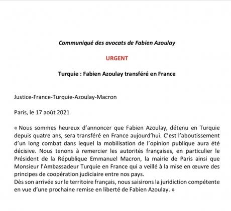 Transfert de Fabien Azoulay en France...