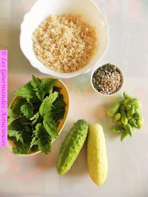 Riz en salade aux cyclanthères et aux concombres (Vegan) Riz en salade aux cyclanthères et aux concombres (Vegan)