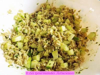 Riz en salade aux cyclanthères et aux concombres (Vegan) Riz en salade aux cyclanthères et aux concombres (Vegan)