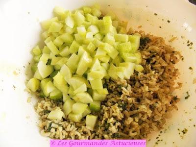 Riz en salade aux cyclanthères et aux concombres (Vegan) Riz en salade aux cyclanthères et aux concombres (Vegan)