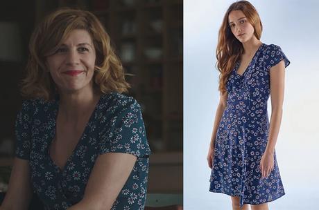 DEMAIN NOUS APPARTIENT : la robe bleue à fleurs de Sandrine dans l’épisode 996
