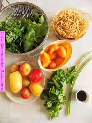 Sauce betteraves-carottes-wasabi pour spaghettis (Vegan)