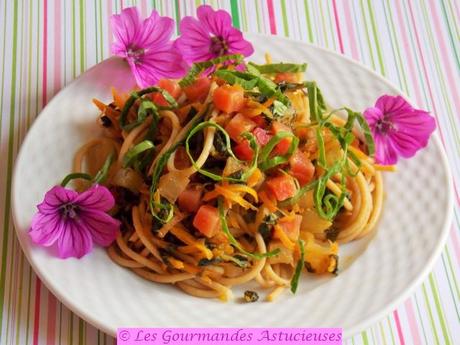 Sauce betteraves-carottes-wasabi pour spaghettis (Vegan)