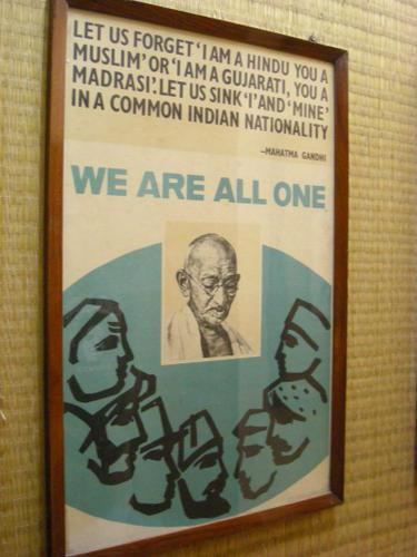 Ce que Gandhi a dit, affiché dans sa maison