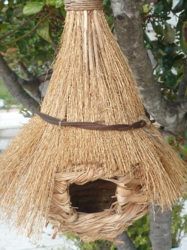 paille,nature,ficelle,nichoir,oiseau,nid,jardin,suspension