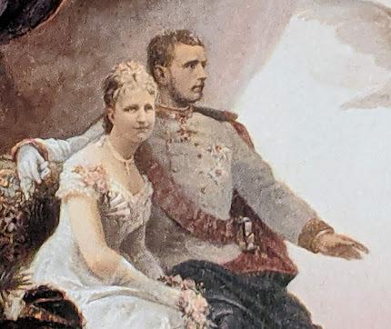 Allegorie auf die Verlobung von Kp. Rudolf mit Stephanie von Belgien / Allégorie pour le mariage de Rodolphe et Stéphanie