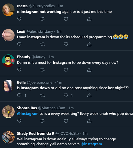 instagram vers le bas