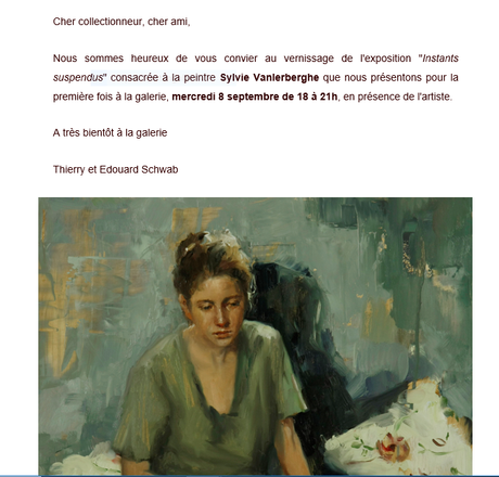 Galerie Schwab Beaubourg ( exposition Sylvie Vanlerberghe -Instants suspendus- 8/25 Septembre 2021