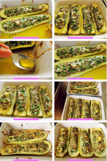 Courgettes farcies aux lentilles et au boulgour (Vegan)