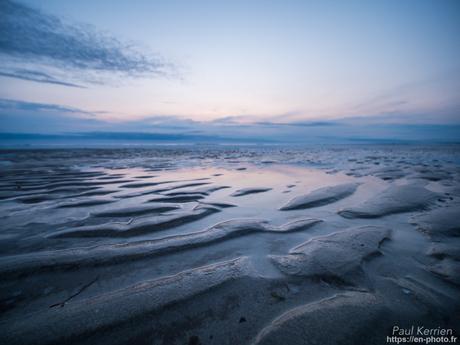 #crépuscule au ras du #sable à marée basse #Bretagne #Finistère