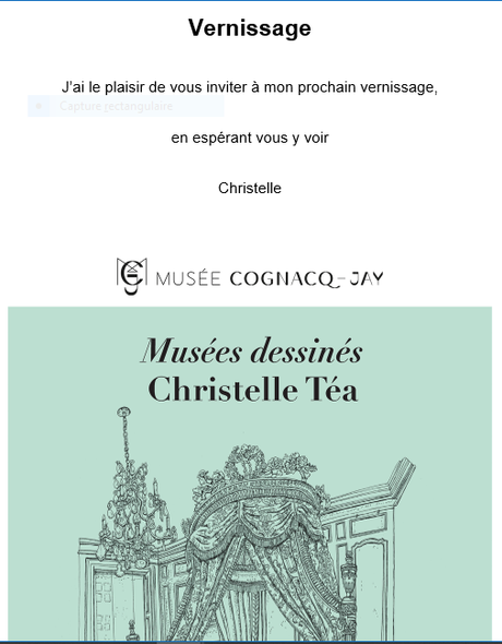Exposition Christelle TEA « Musées dessinés » Musée Cognacq Jay à partir du 9 Septembre 2021.
