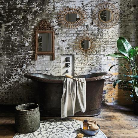 tapis de bain rond noir blanc baignoire bronze