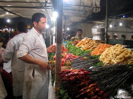 Voyage au Maroc - La Place Jemaa el-Fna le soir