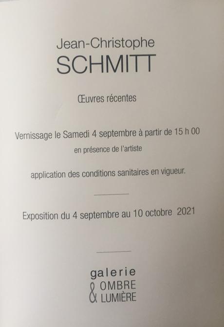 Galerie » Ombre et Lumière « à Venterol (Drôme Provencale) à partir du 4 Septembre 2021 -exposition Jean-Christophe Schmitt.