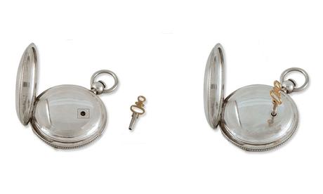 Montre à gousset : clé remontoir