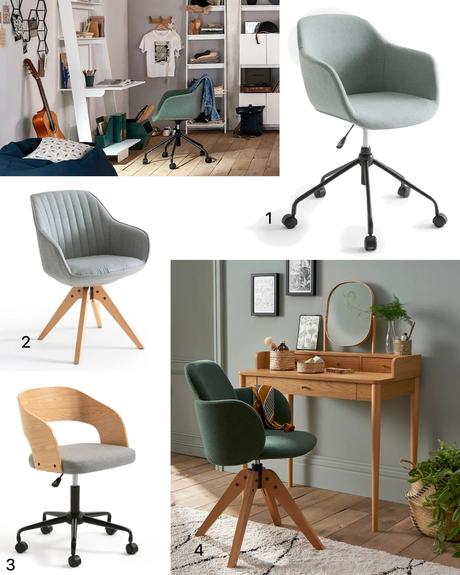 chaise fauteuil bureau rotatif design roulettes moderne chambre ado
