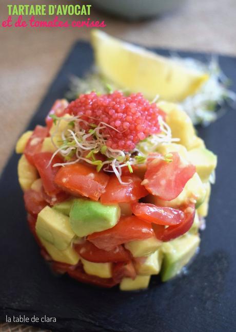 Tartare d'avocat et de tomates cerises