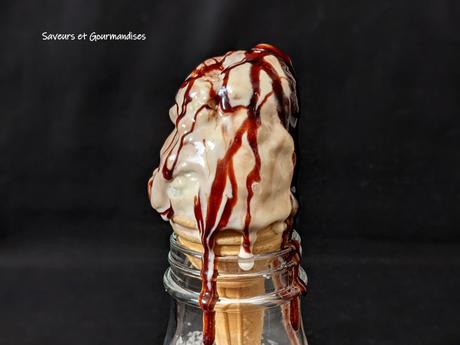 Glace au Tahiné et mélasse de dattes (sans sorbetière). Glace au Tahiné et mélasse de dattes (sans sorbetière).