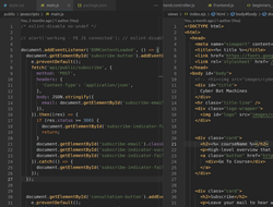 Combien de temps faut-il pour apprendre le HTML ? Capture d'écran du code HTML et JavaScript