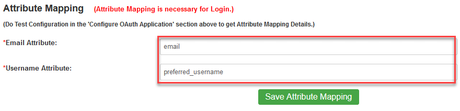 Paramètres de mappage d'attributs Joomla.